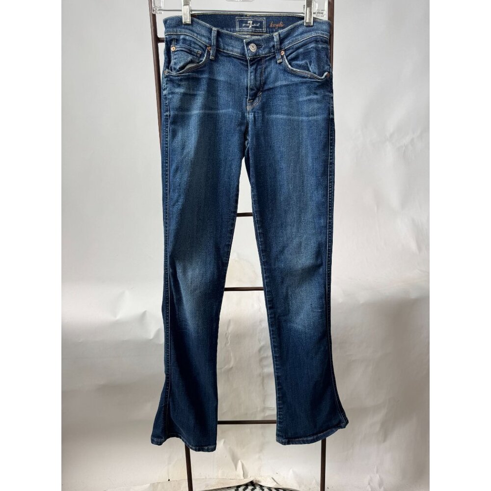 7 For All Mankind Kaylie Jeans Flared Leg Mid-Rise Denim Blue Womens Size 27